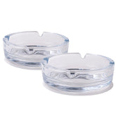 Kuber Industries Glass Ashtray For Smoking|Decorative Ash tray for Cigarette Stylish|Round Shape Ashtray Indoor Outdoor|Pack of 2 (Transparent)